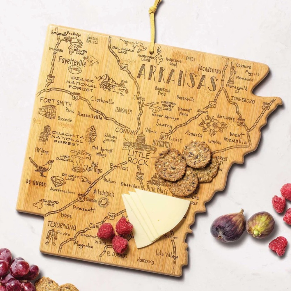 Arkansas Cutting Board Destination Arkansas by Totally Bamboo 13" x 12"